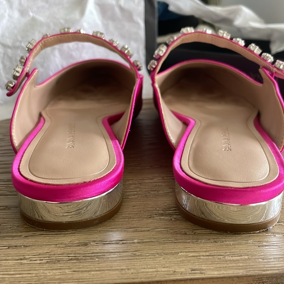 Banana Republic Pink Satin Embellished Strap Mule - Like New In Box - Picture 13 of 17